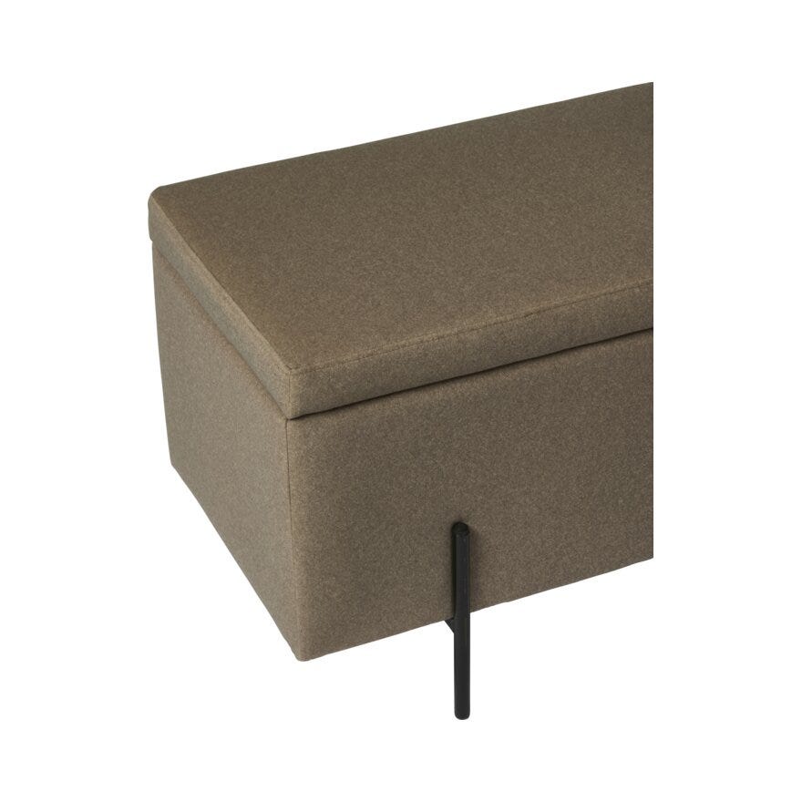 DEAUVILLE Benk med oppbevaring B120 cm i Brun