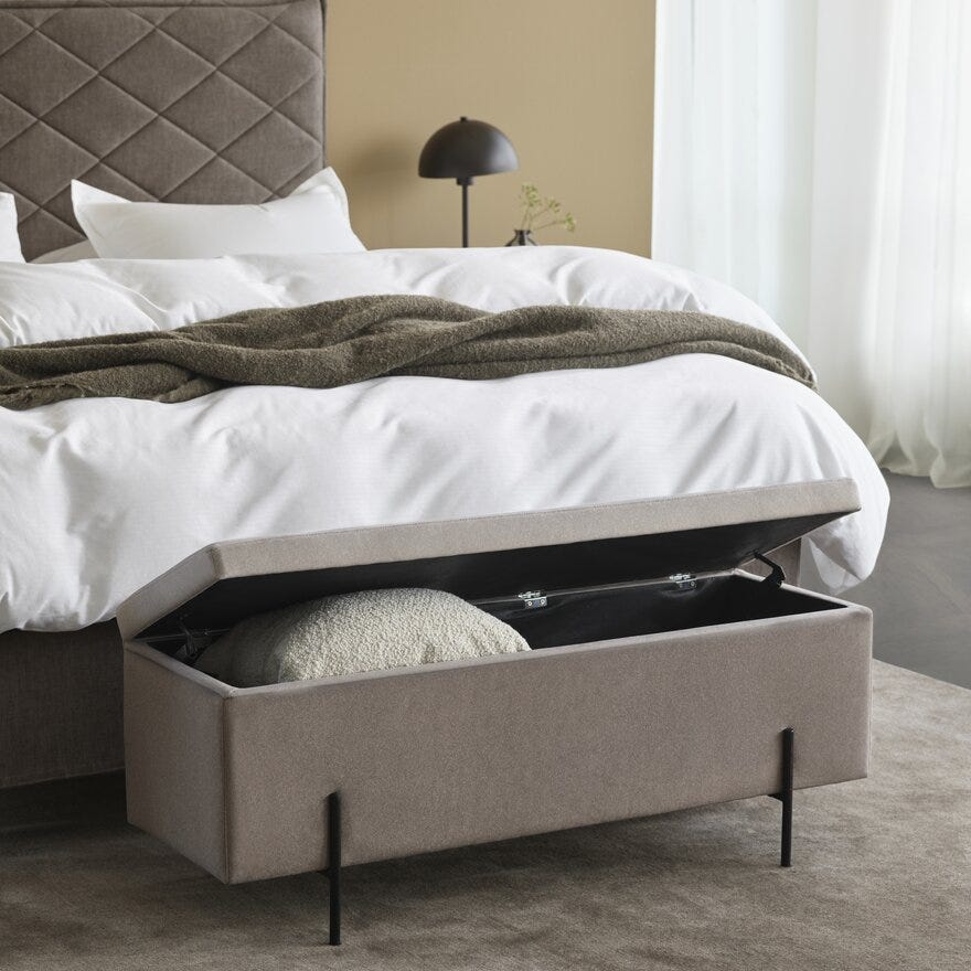 DEAUVILLE Benk med oppbevaring B120 cm i Brun