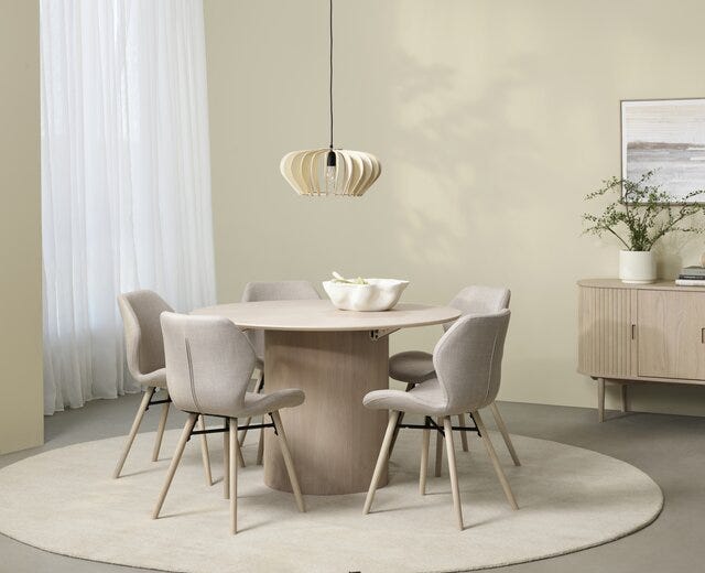 ENSJØ Rundt spisebord Ø120 cm i Beige/natur