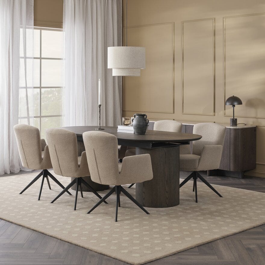 VARIO Spisestol med armlene i Beige/natur