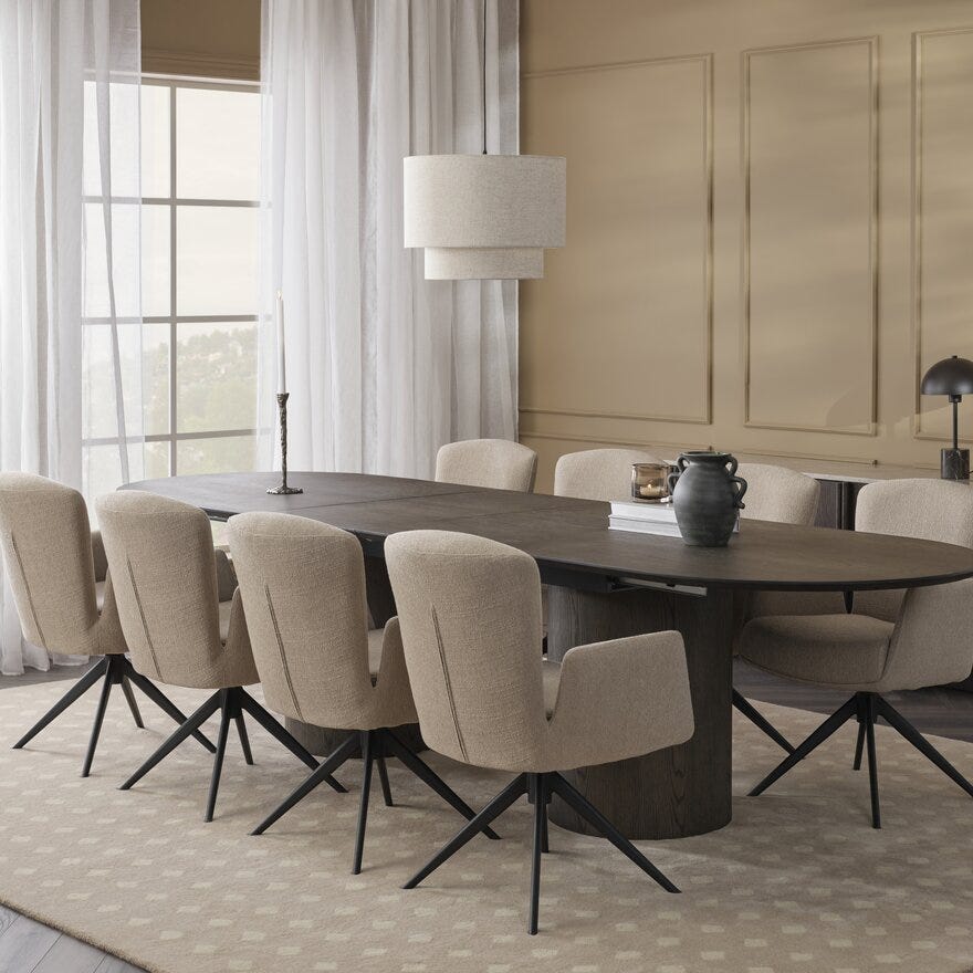 VARIO Spisestol med armlene i Beige/natur