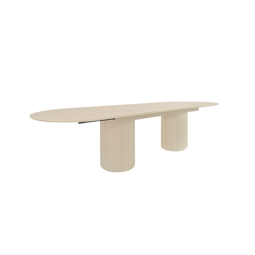 EVJE Ovalt spisebord 100x220 cm i Beige/natur