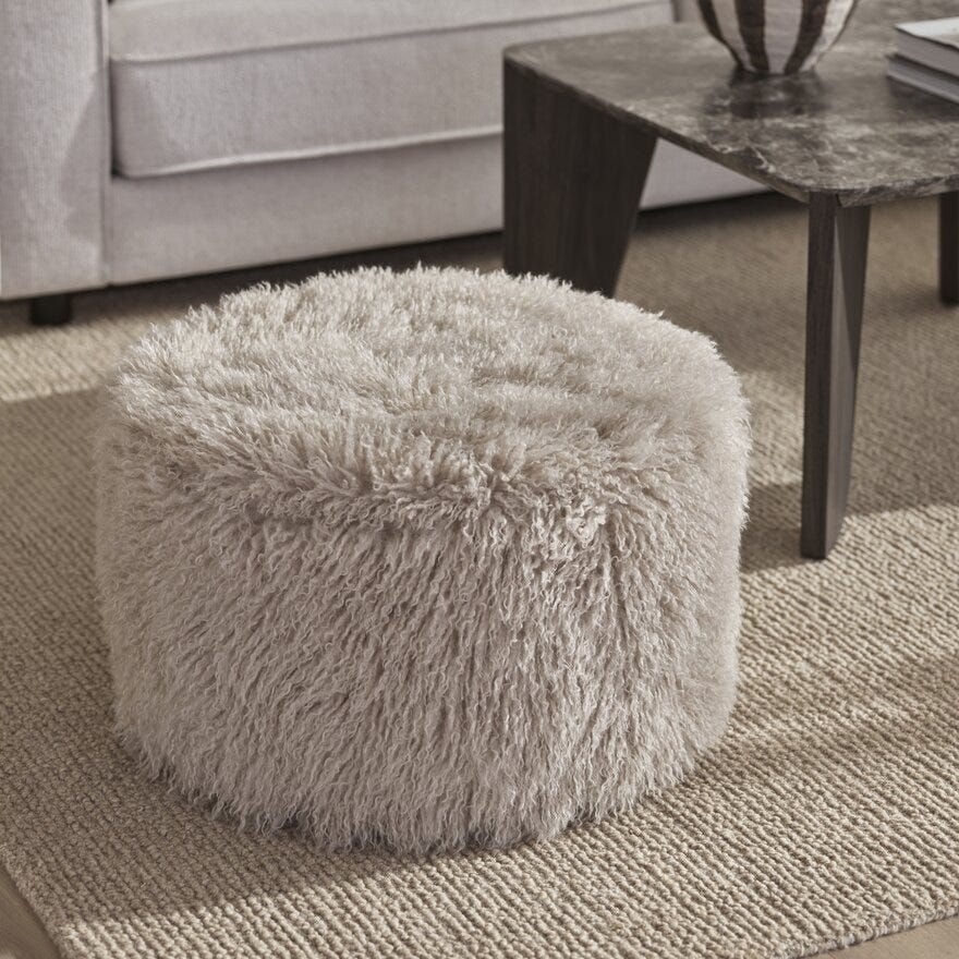 Sindig GARNES Puff Ø55 cm i Beige/natur