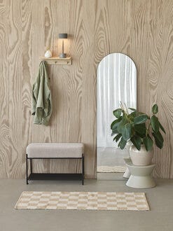 MILLIE Benk med skohylle B70 cm i Beige/natur