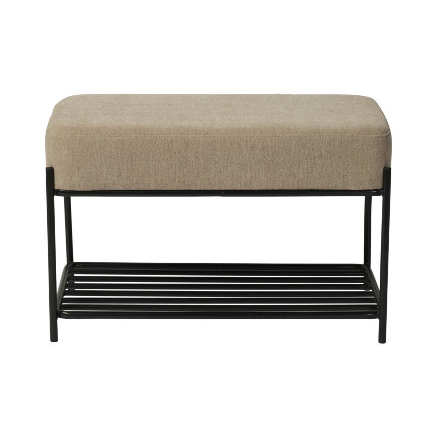 MILLIE Benk med skohylle B70 cm i Beige/natur