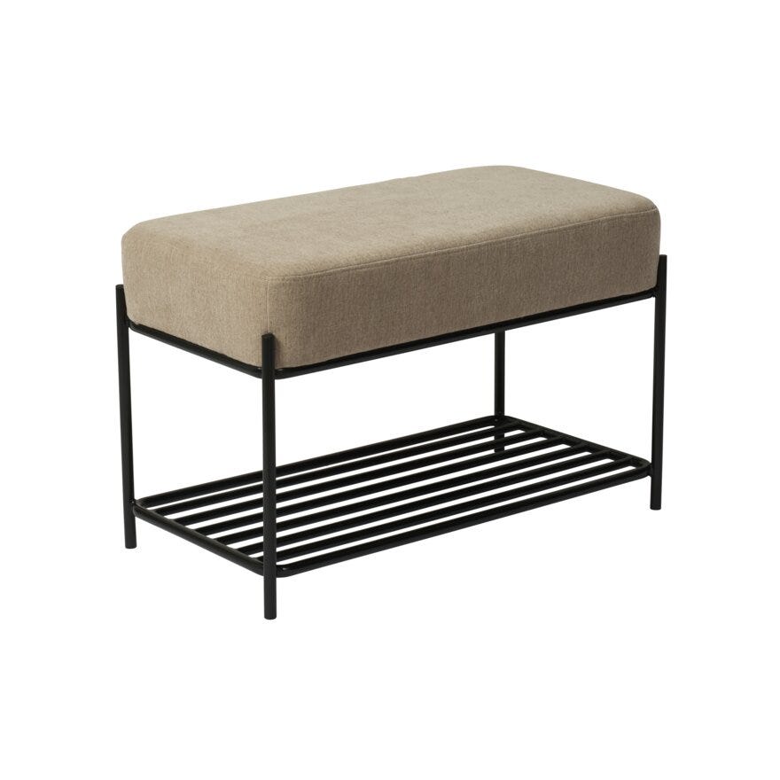 MILLIE Benk med skohylle B70 cm i Beige/natur