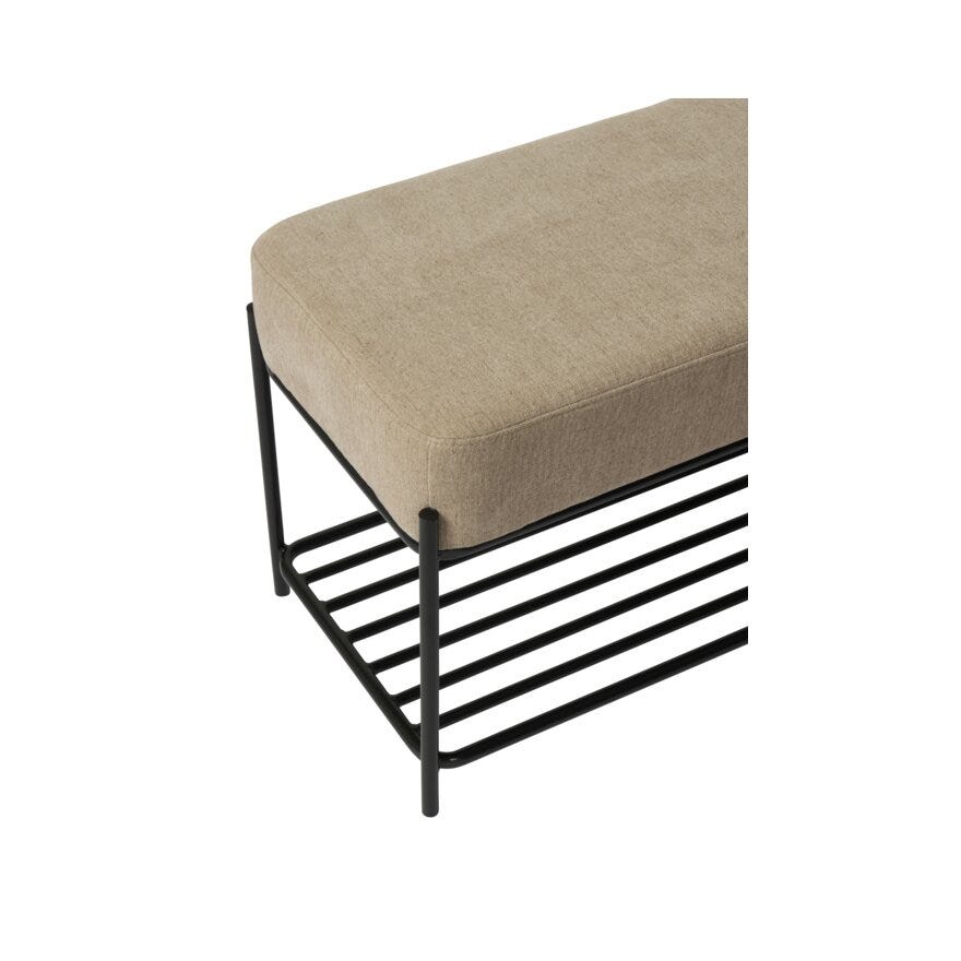 MILLIE Benk med skohylle B70 cm i Beige/natur