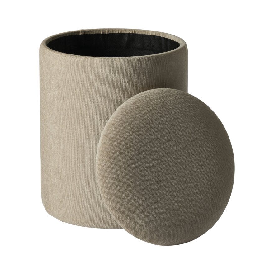 PABLO Puff Ø35 cm i Beige/natur