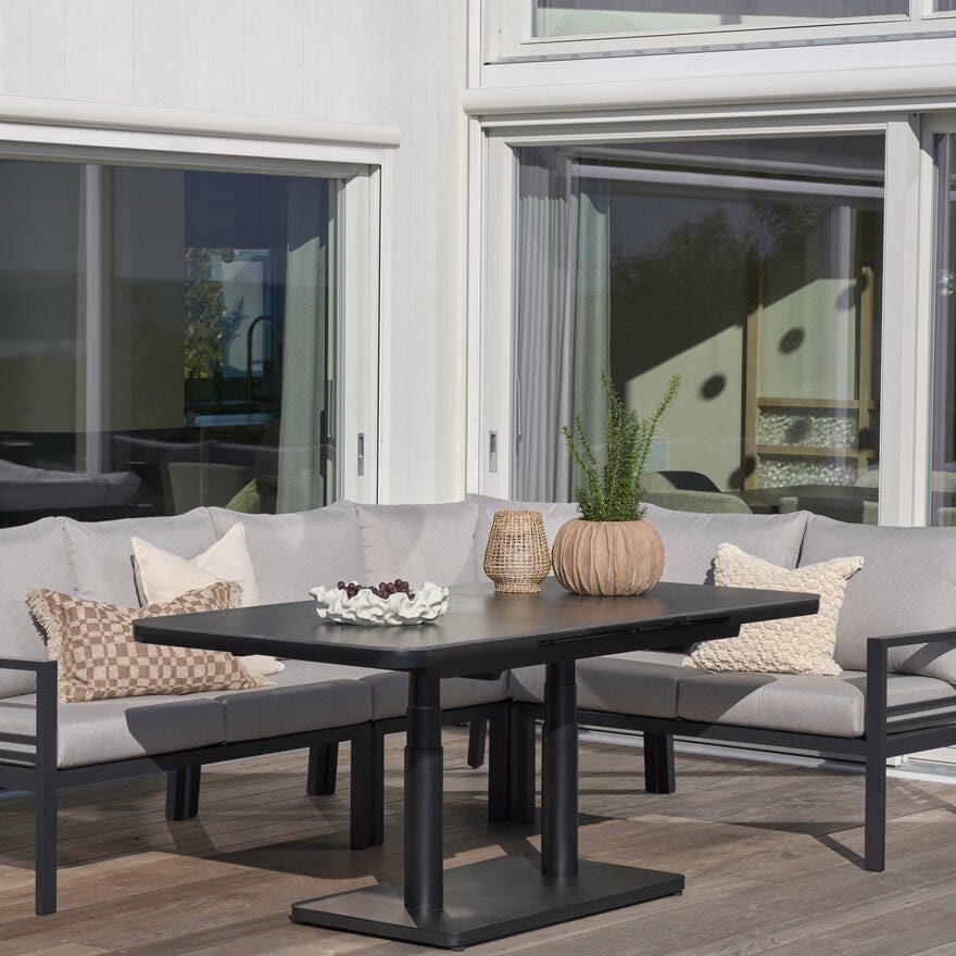 VARA Sofabord 90x140/180 cm i Svart