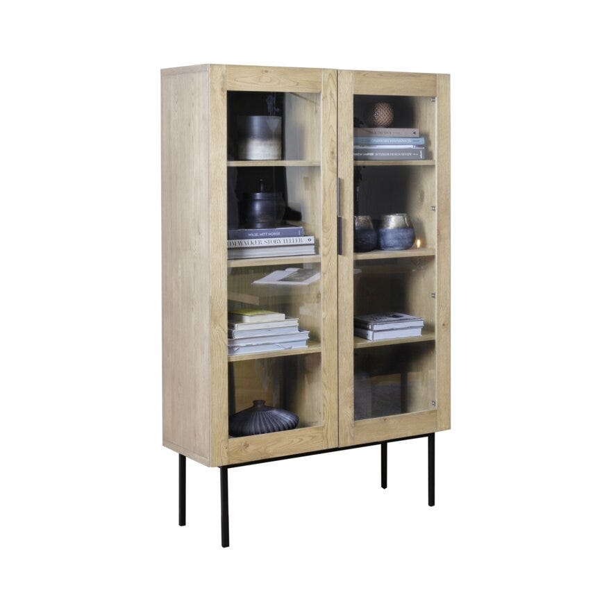 QUEBEC Vitrineskap B:95 cm i Beige/natur