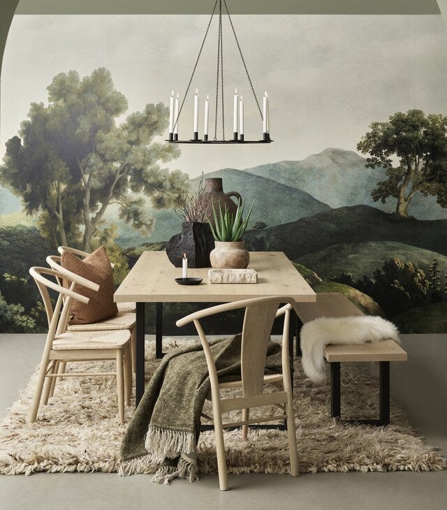QUEBEC Spisebord 100x220 cm i Beige/natur