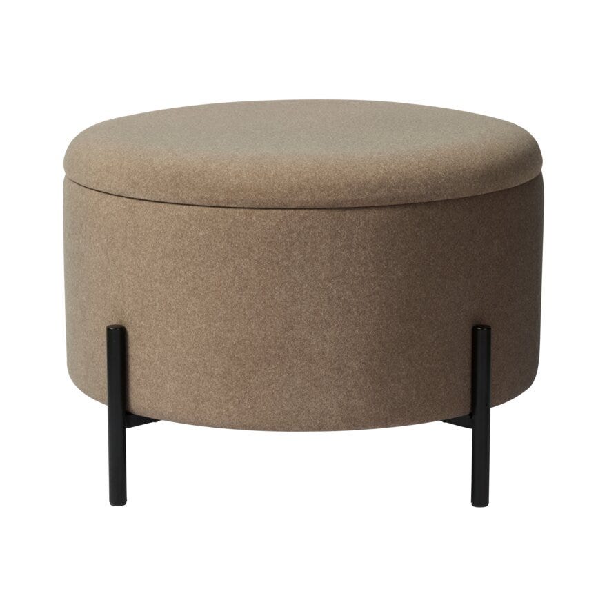 SPAZIO Puff med oppbevaring Ø55 cm i Brun