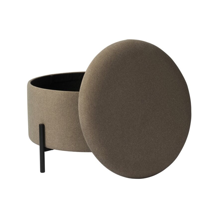 SPAZIO Puff med oppbevaring Ø55 cm i Brun
