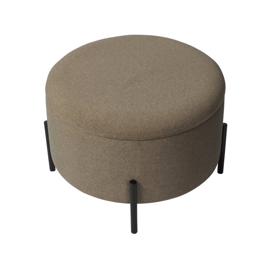 SPAZIO Puff med oppbevaring Ø55 cm i Brun