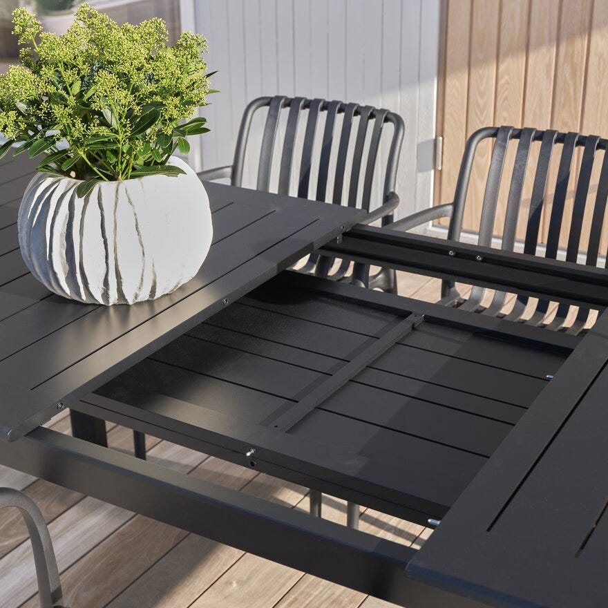 TYLER Spisebord 100x210/320 cm i Svart