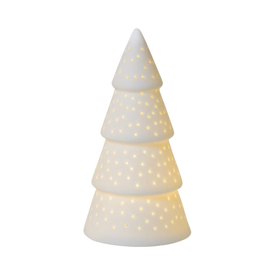 Ly BALTHASAR Dekortre med lys H20.5 cm i Hvit