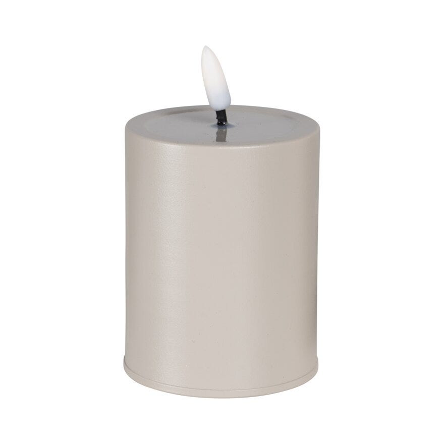 Lun BLIX LED ute kubbelys H10 cm i Beige/natur