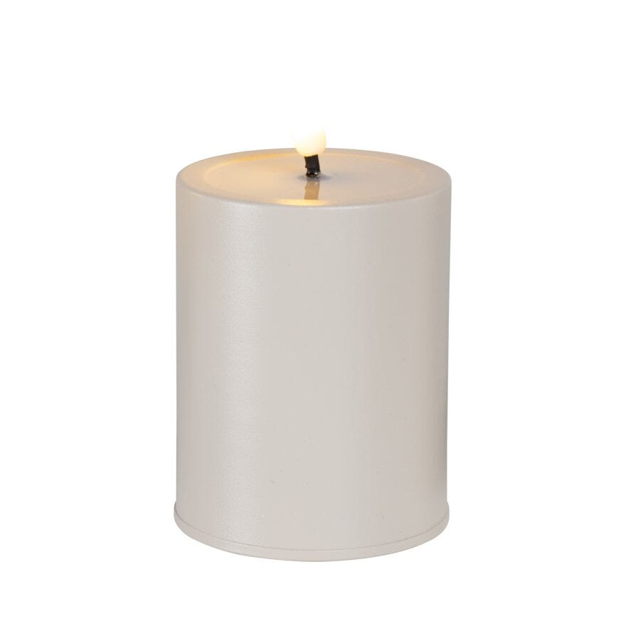 Lun BLIX LED ute kubbelys H10 cm i Beige/natur