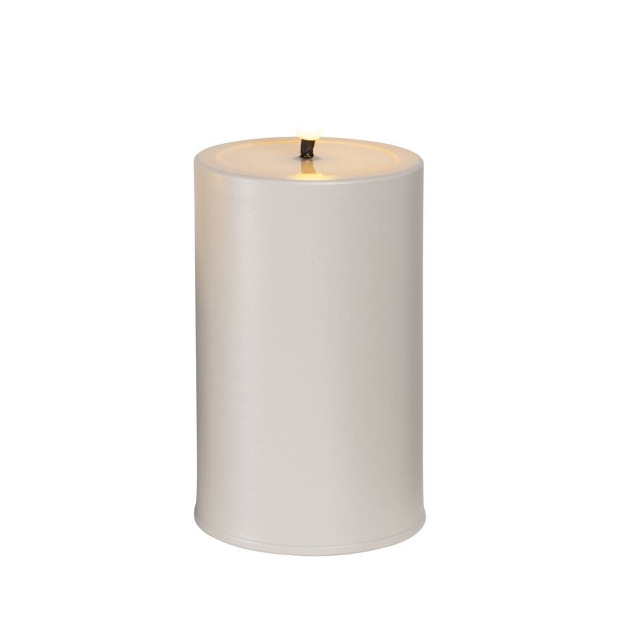 Lun BLIX LED ute kubbelys H12.5 cm i Beige/natur