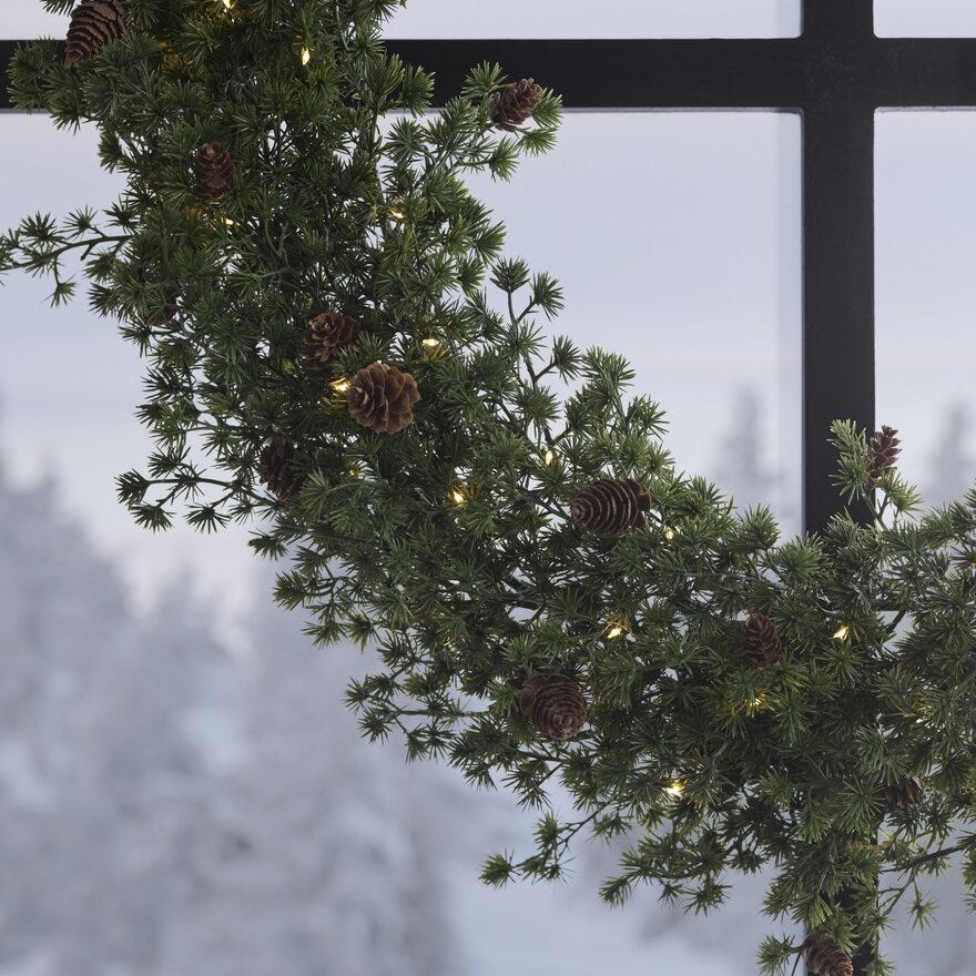 Ly COLVILLE Julekrans med lys i Grønn