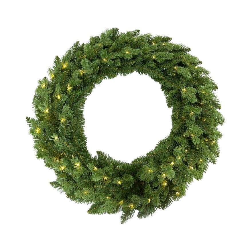 Ly CREAN Julekrans med lys i Grønn