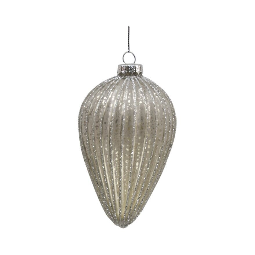 ELEGANT Julekule 7.6x7.6 cm i Hvit