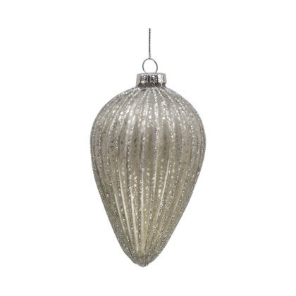 ELEGANT Julekule 7.6x7.6 cm i Hvit