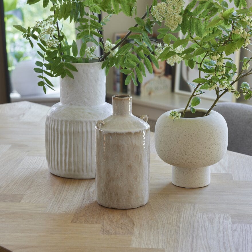 VALERIA Vase H30 cm i Beige/natur