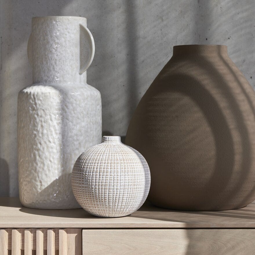 VALERIA Vase H44 cm i Beige/natur