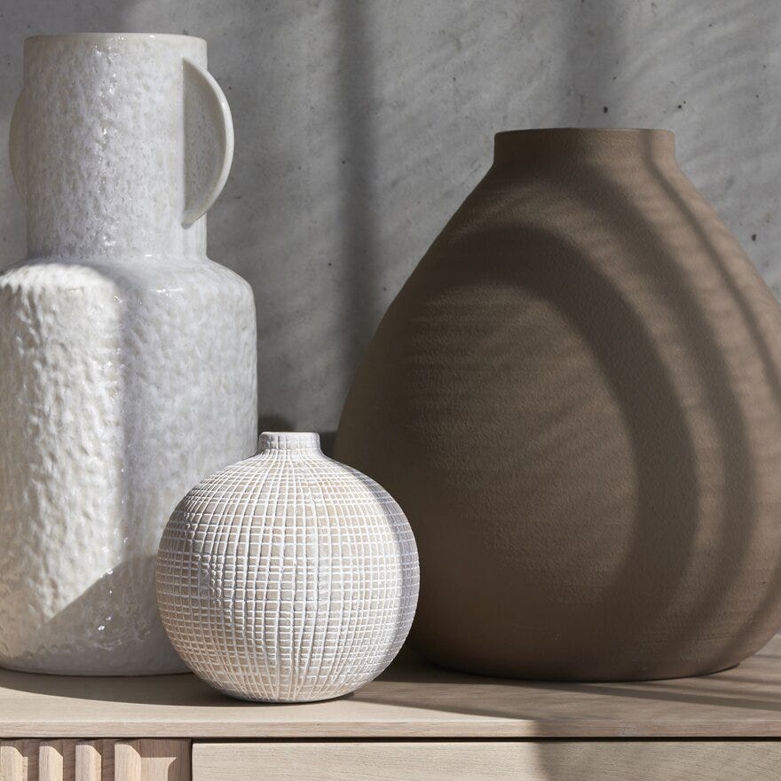 LEONA Vase H37 cm i Beige/natur