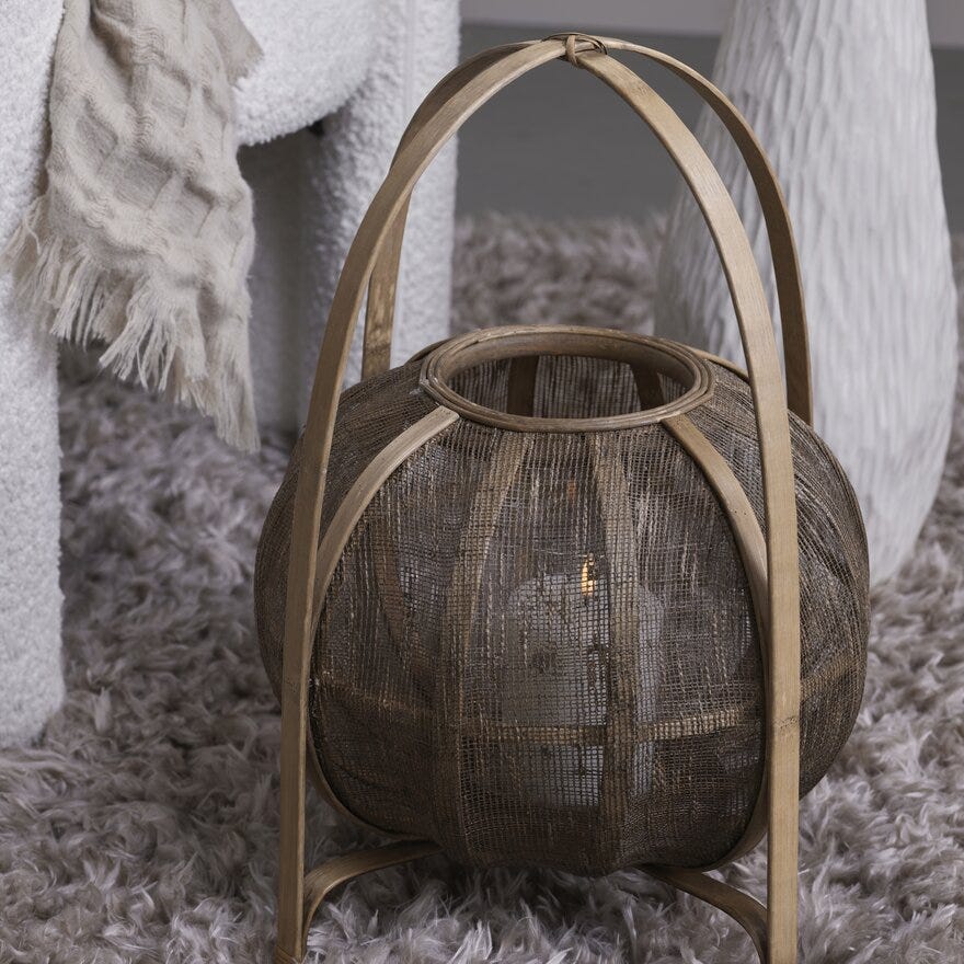 Sindig GARIN Lykt H47 cm i Beige/natur
