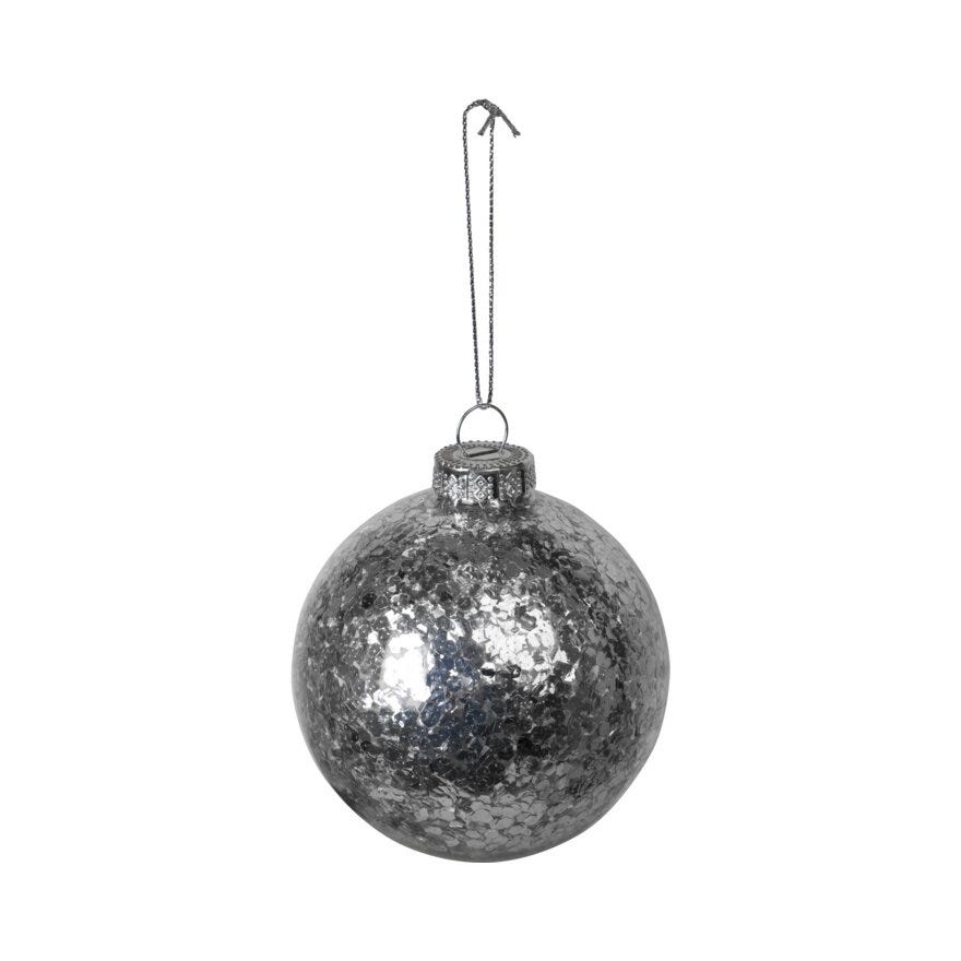 Sindig GLAM Julekule Ø8 cm i Sølv