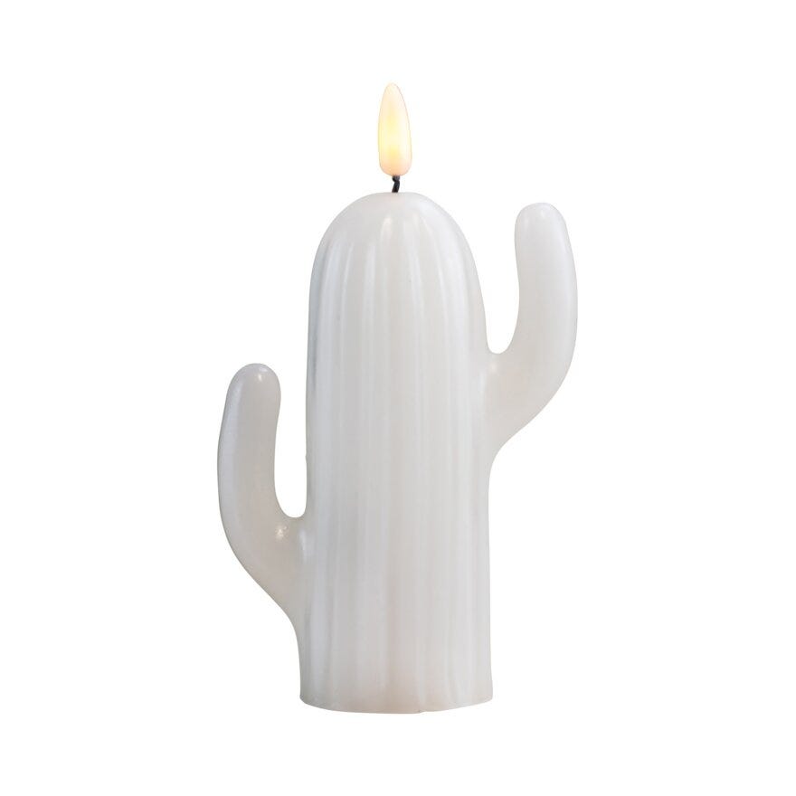 Lun KYRRE Dekortre med lys H12 cm i Hvit