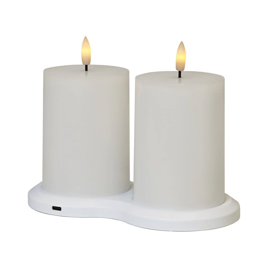 Lun LADMEG Kubbelys LED H10 cm i Hvit