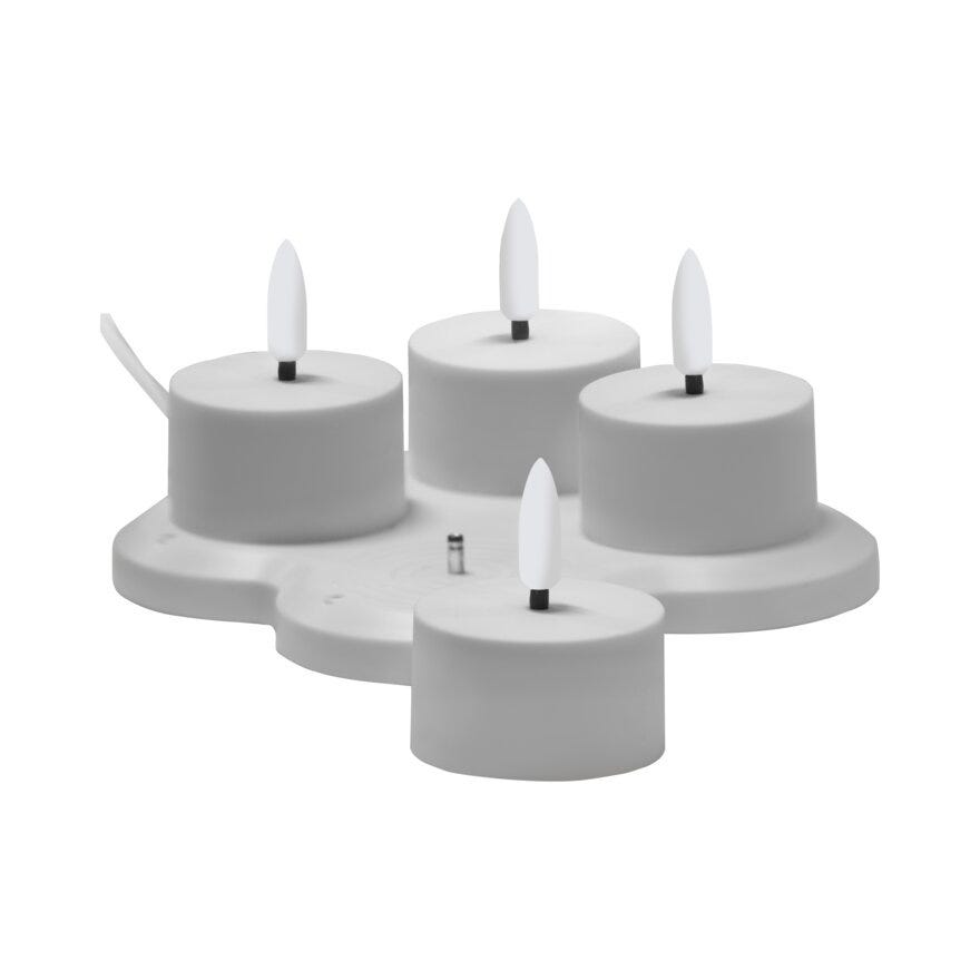 Lun LADMEG LED telys H2.5 cm i Hvit