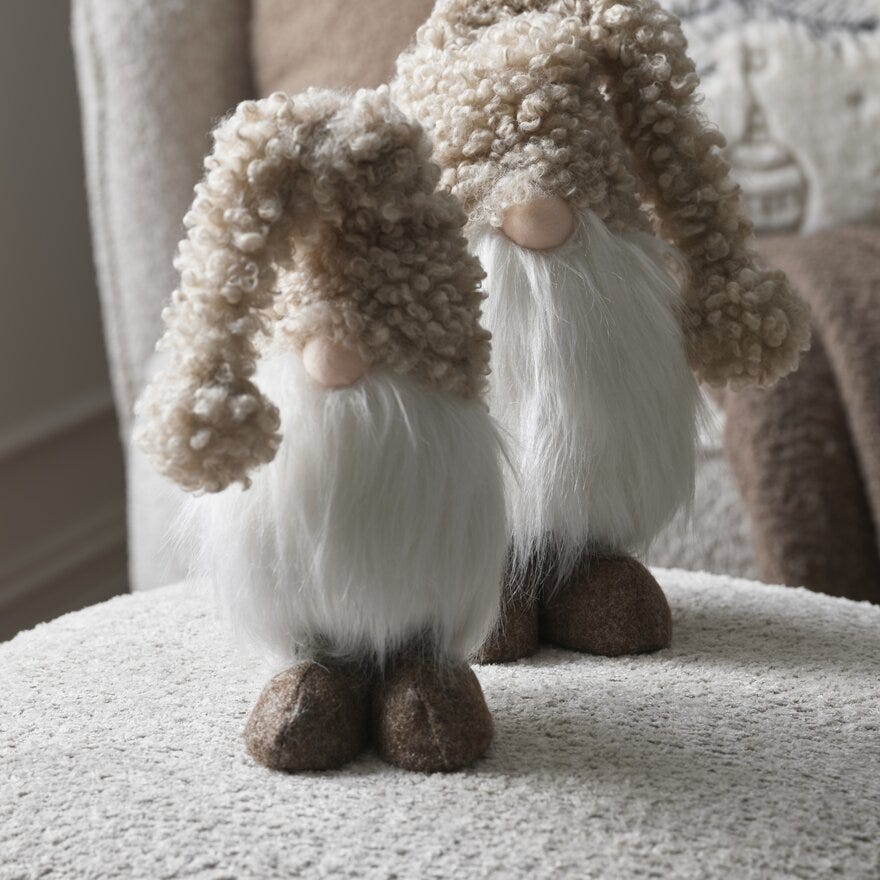 Sindig LENNI Julenisse H31 cm i Beige/natur