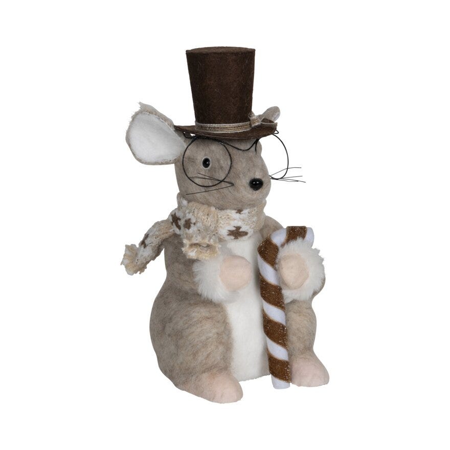 Sindig LINCOLN Julemus H23 cm i Beige/natur