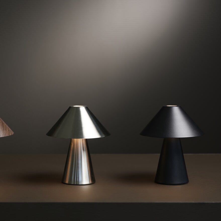 Sindig MASSI Bordlampe oppladbar Ø15 cm i Sølv