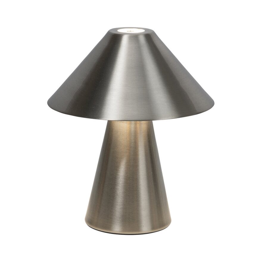 Sindig MASSI Bordlampe oppladbar Ø15 cm i Sølv