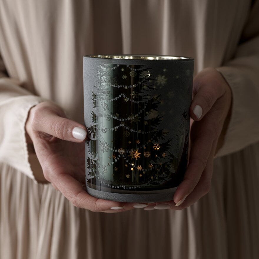 Sindig MIDNATT Julelysholder H12.5 cm i Grønn