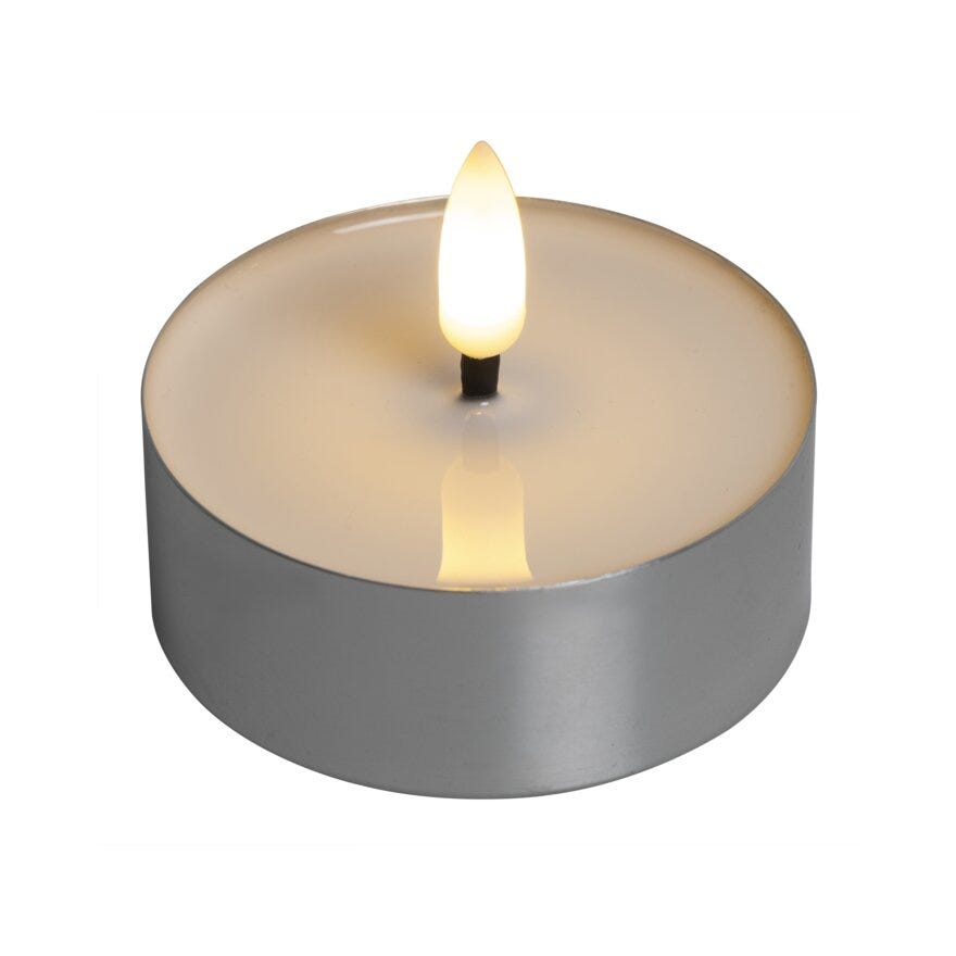 Lun NATI LED telys H2.5 cm i Sølv