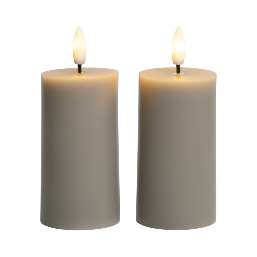 Lun NICK LEDkubbelys H10 cm i Beige/natur