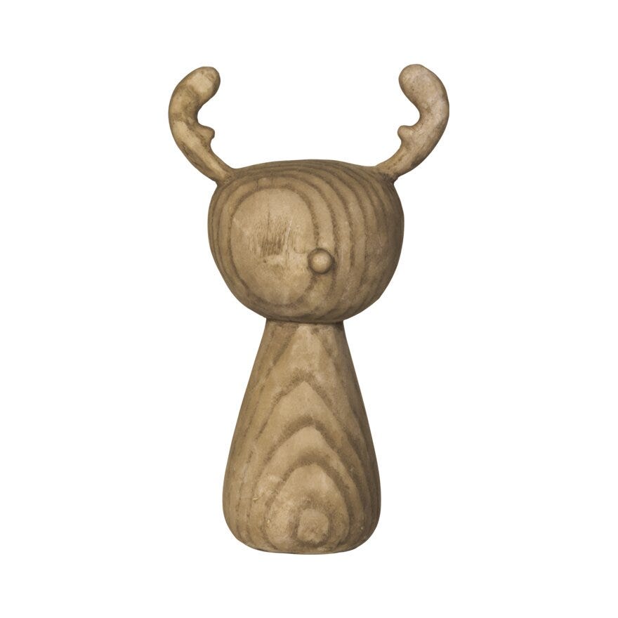 Sindig NURE Reinsdyr 12x7.5H21 cm i Beige/natur