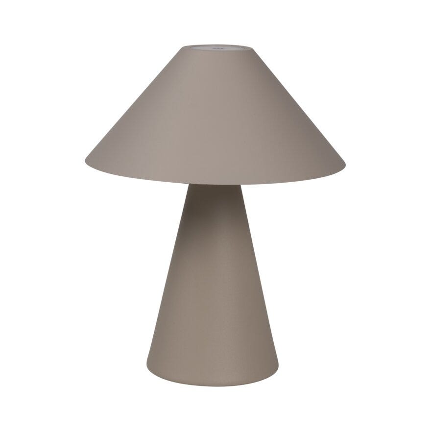 Sindig PAZZI Bordlampe oppladbar H19 cm i Beige/natur
