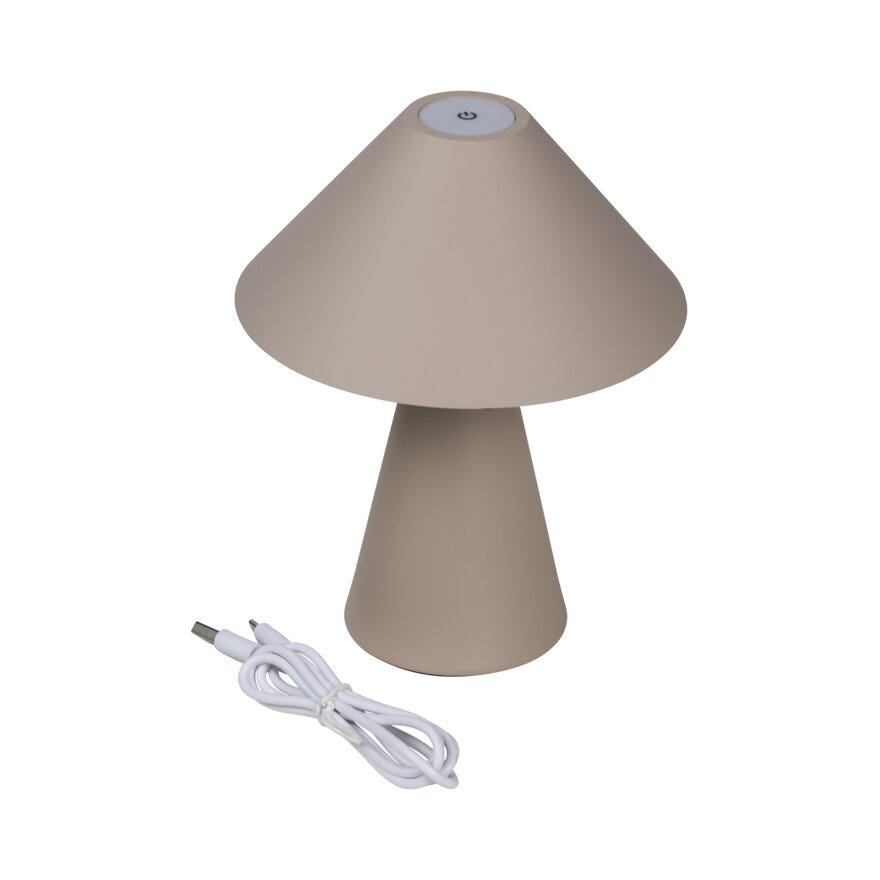 Sindig PAZZI Bordlampe oppladbar H19 cm i Beige/natur