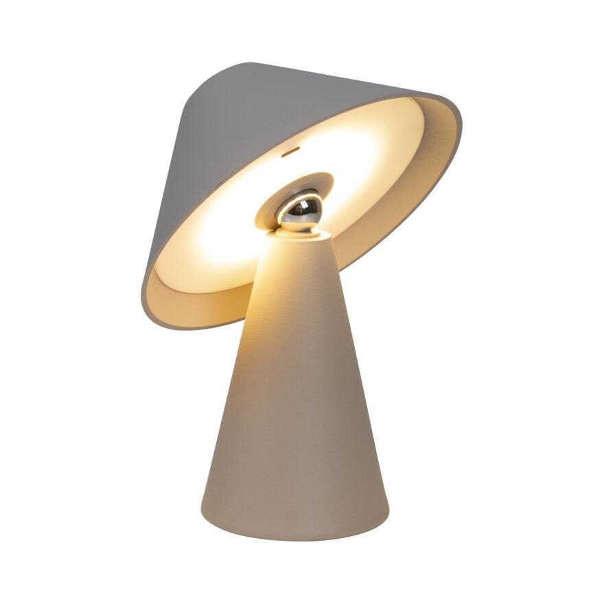 Sindig PAZZI Bordlampe oppladbar H19 cm i Beige/natur