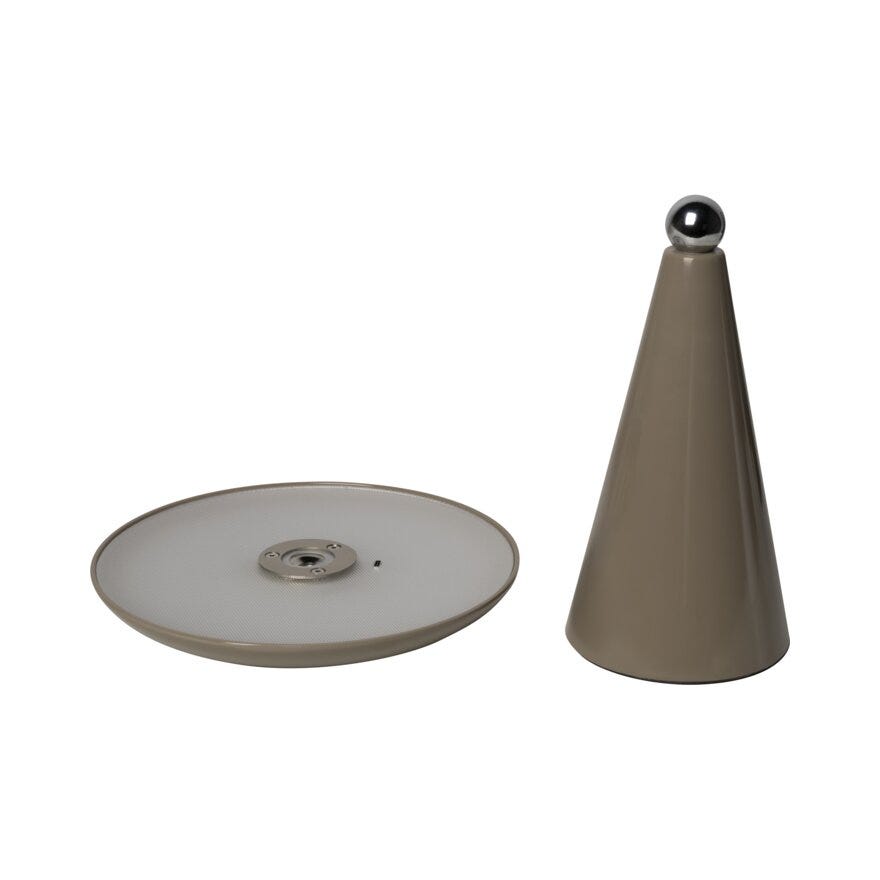 Sindig PORCINI Bordlampe oppladbar H26 cm i Beige/natur
