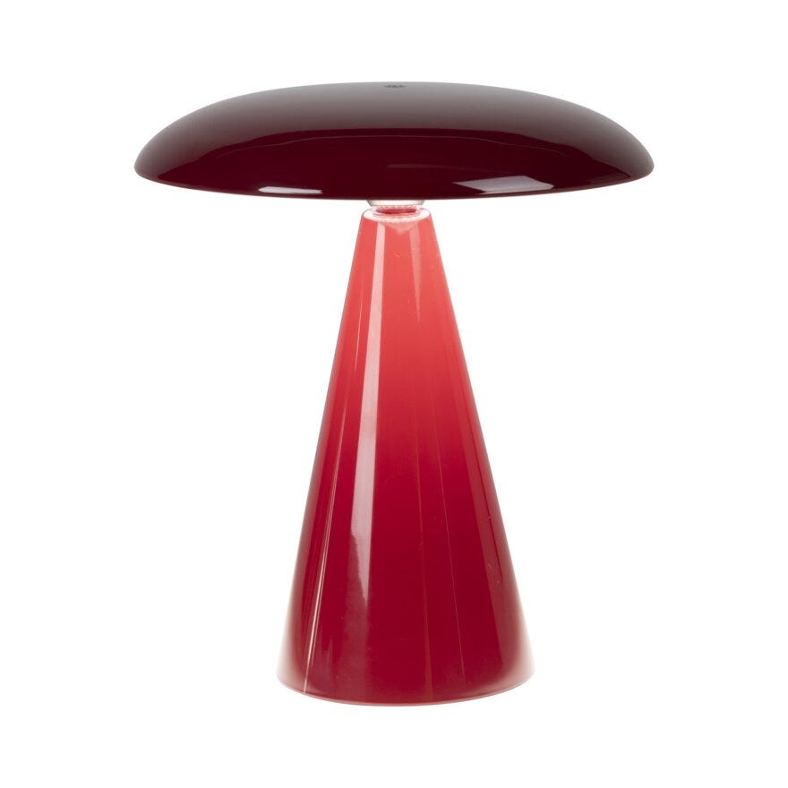 Sindig PORCINI Bordlampe oppladbar H26 cm i Rød