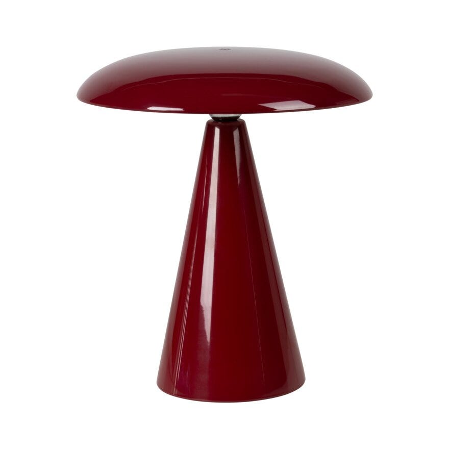 Sindig PORCINI Bordlampe oppladbar H26 cm i Rød