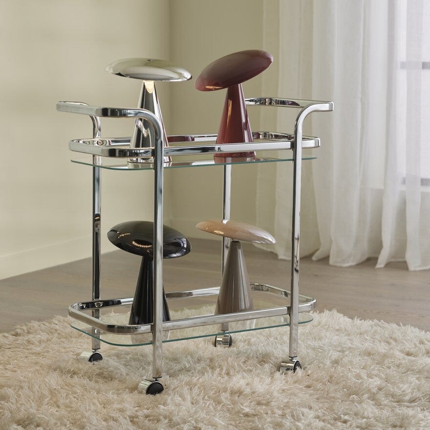 Sindig PORCINI Bordlampe oppladbar H26 cm i Rød